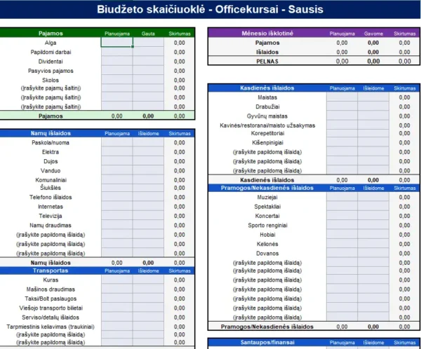 Skaičiuoklės rodmuo 1